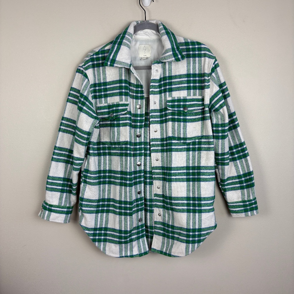 Joie Plaid Wool Blend Shacket - Size Small